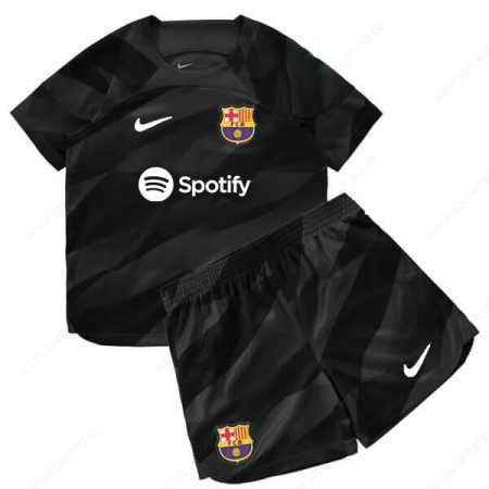 Barcelona Goalkeeper Kids Football Kit 23/24 – Black